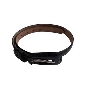 Small WCM New York Croc Brown Italian Calfskin Women's Belt USA